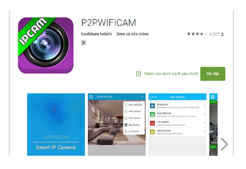 Phần mềm xem camera wifi - P2PWifiCam